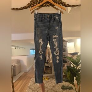 American Eagle Distressed Blue Skinny Jeans